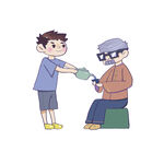 给爷爷倒茶