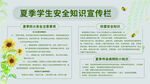 手绘唯美夏季学生安全知识宣传栏