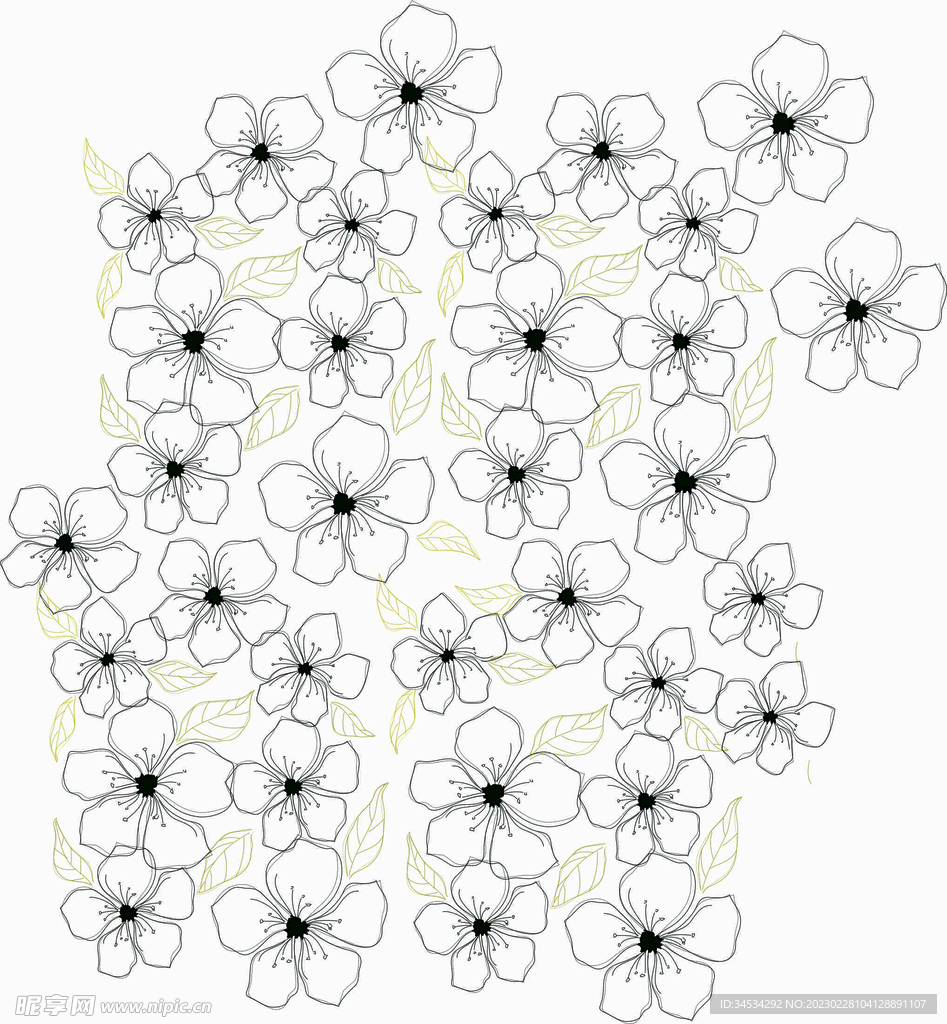 清新花纹 玫瑰花素材矢量图