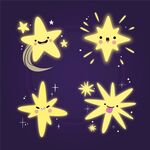 卡通发光星星