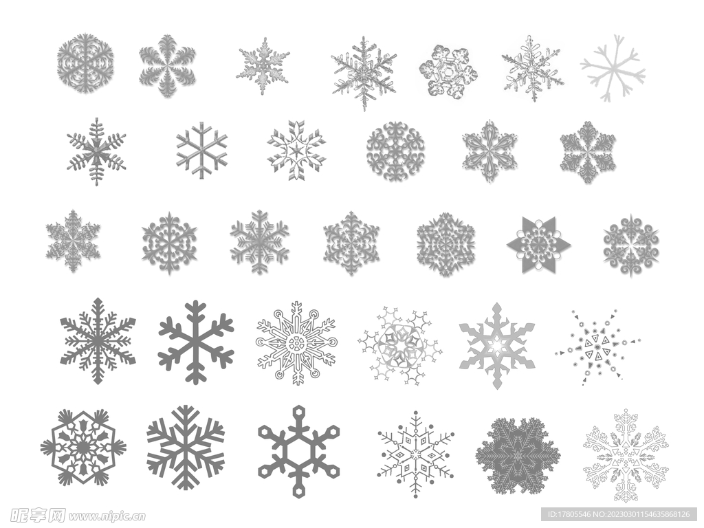 雪花元素 图标 卡通造型 