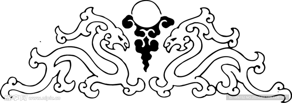 古典花纹  龙