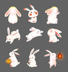 新年兔子分层图片