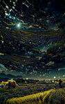 星夜麦田