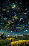 星夜麦田