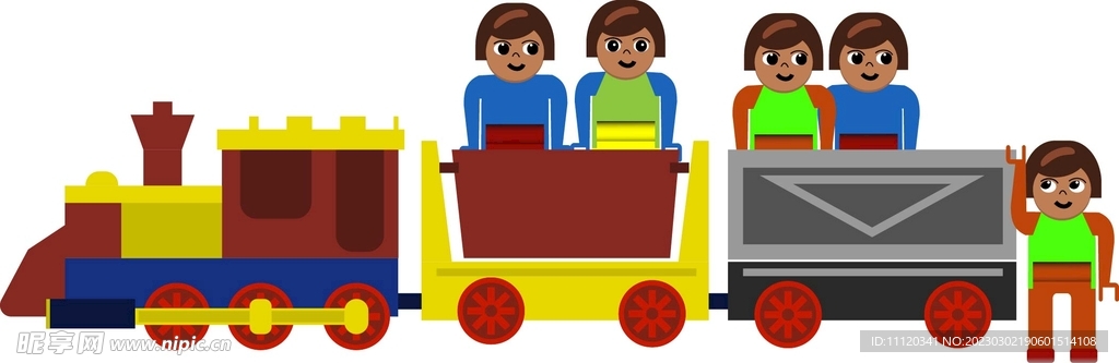 儿童玩具火车矢量素材
