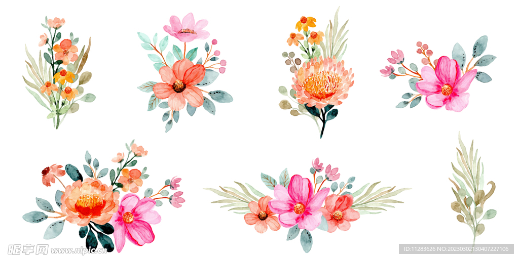 水彩花朵素材