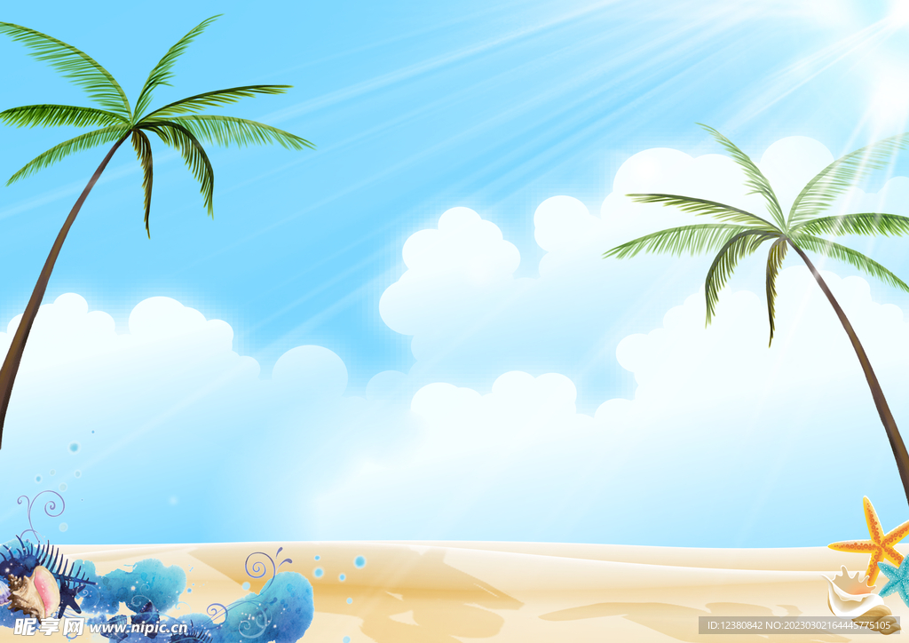 夏日沙滩背景