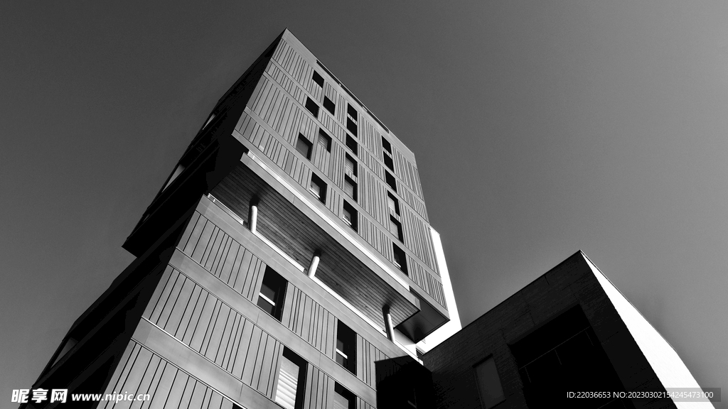 黑白风现代公寓建筑