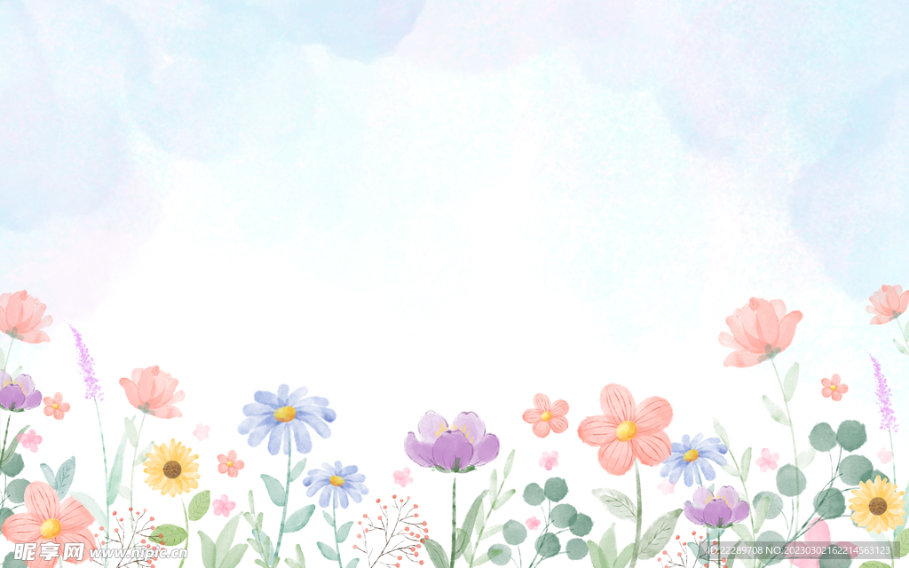 卡通花草