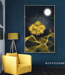 中式金色山水装饰画