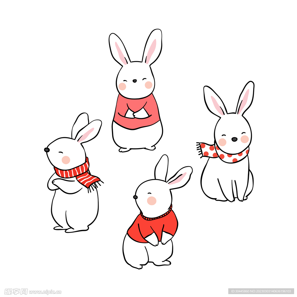 卡通手绘兔子