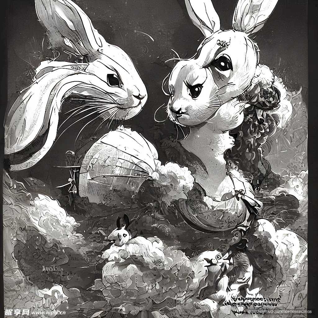 潮酷动漫抽象兔子
