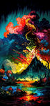 水彩迷幻山水画