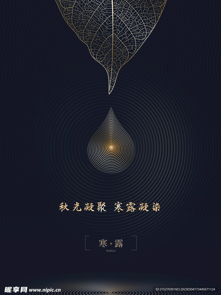简约寒露节气海报