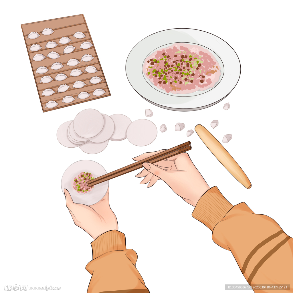 冬至包饺子