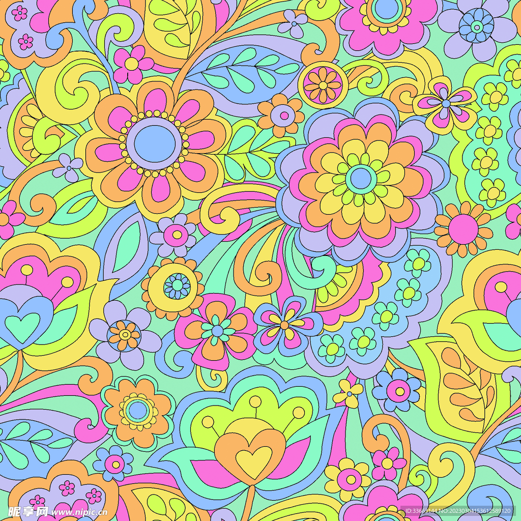 线条花