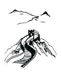 长城远山图案设计