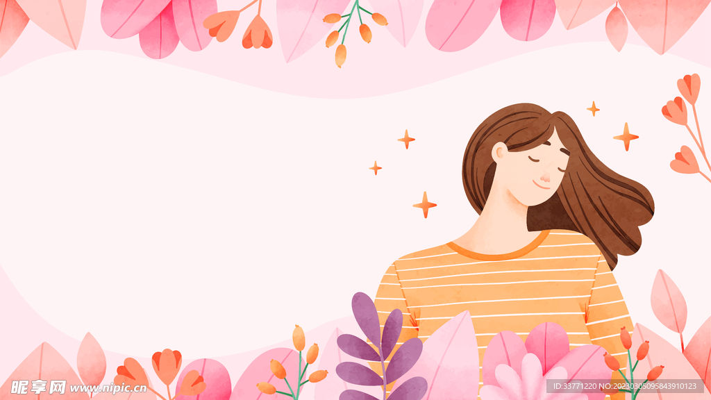 卡通女性背景