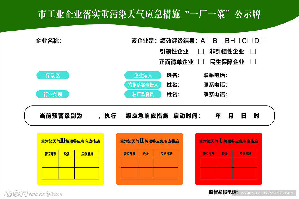 一厂一策公示牌