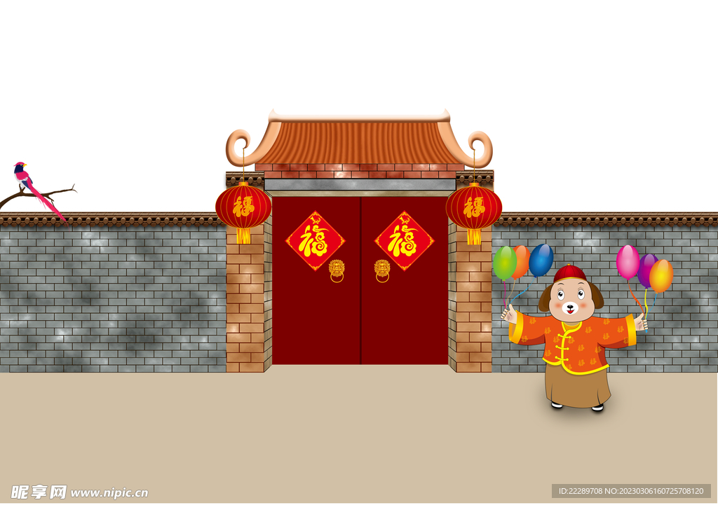卡通门口
