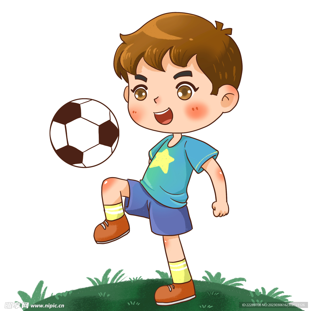 踢球的小男孩简笔画步骤图_兴趣运动