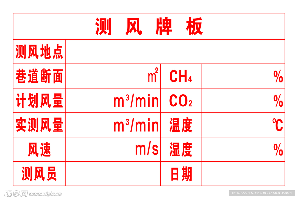 测风牌板