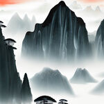 水墨山水画