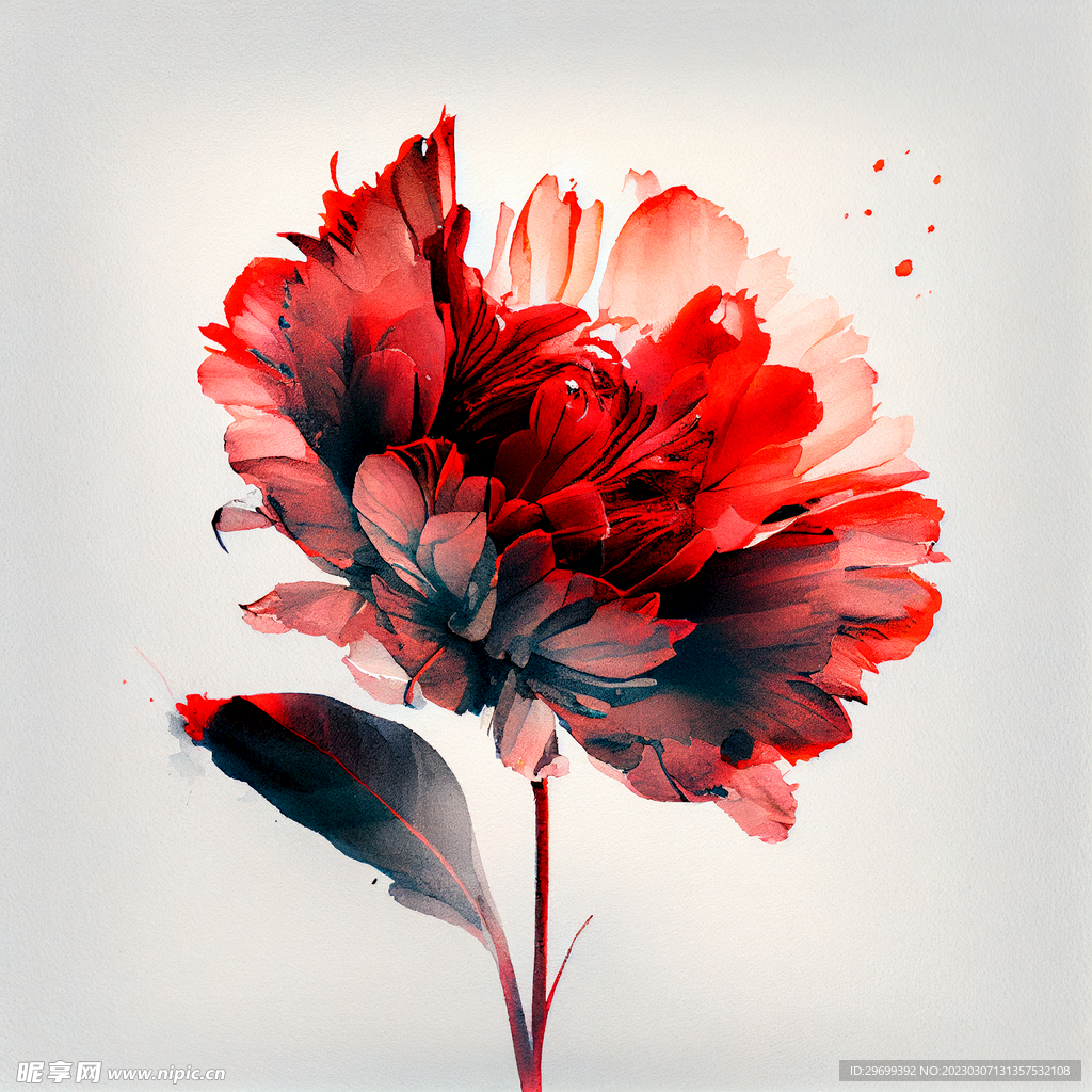 水彩花