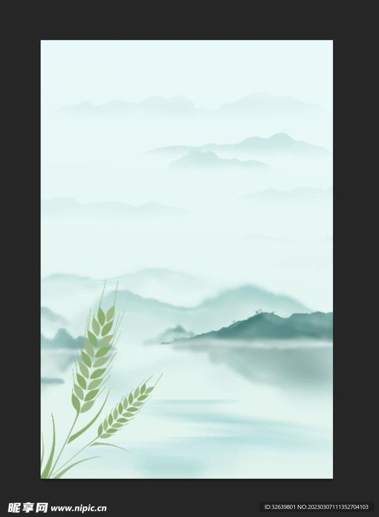 麦穗中国风背景