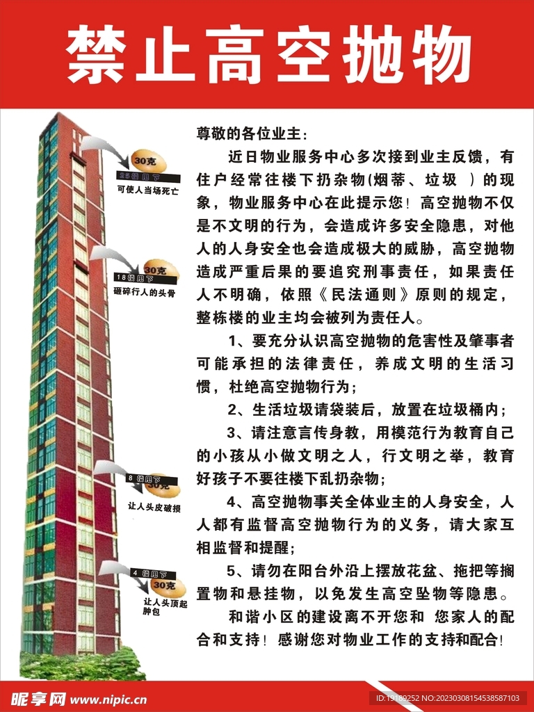 禁止高空抛物