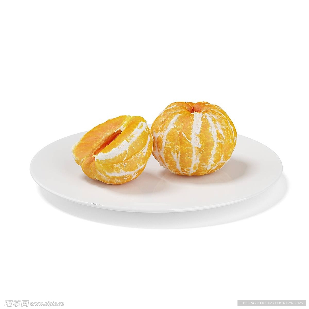 C4D模型橘子