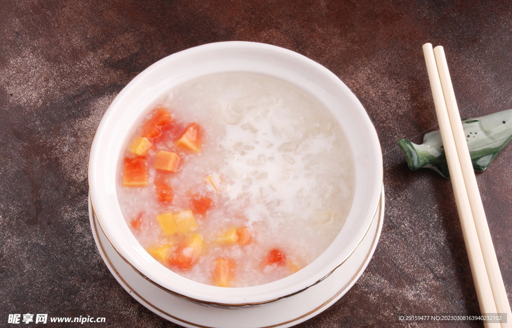 木瓜雪蛤粥