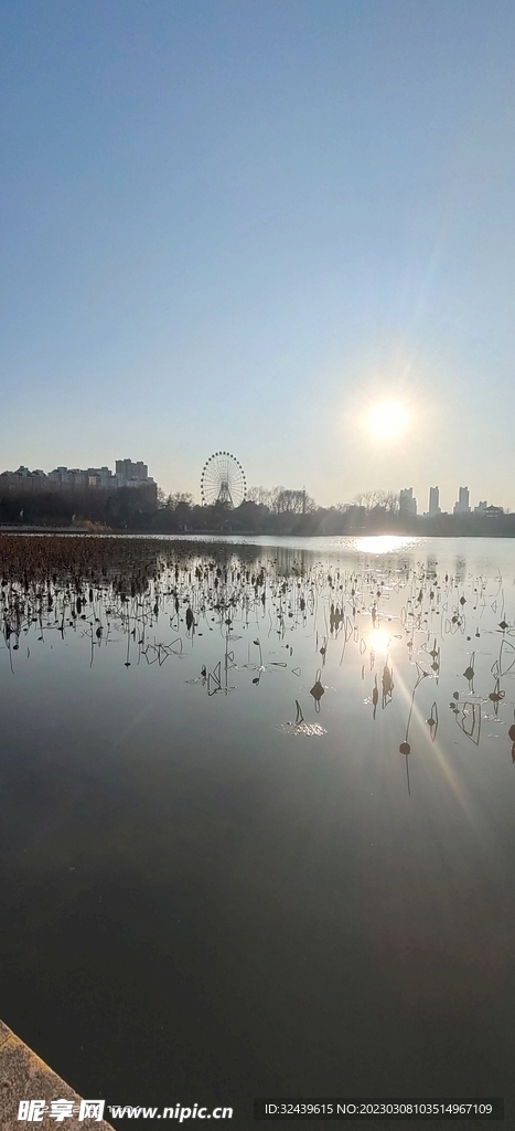 蓝天  湖面  水