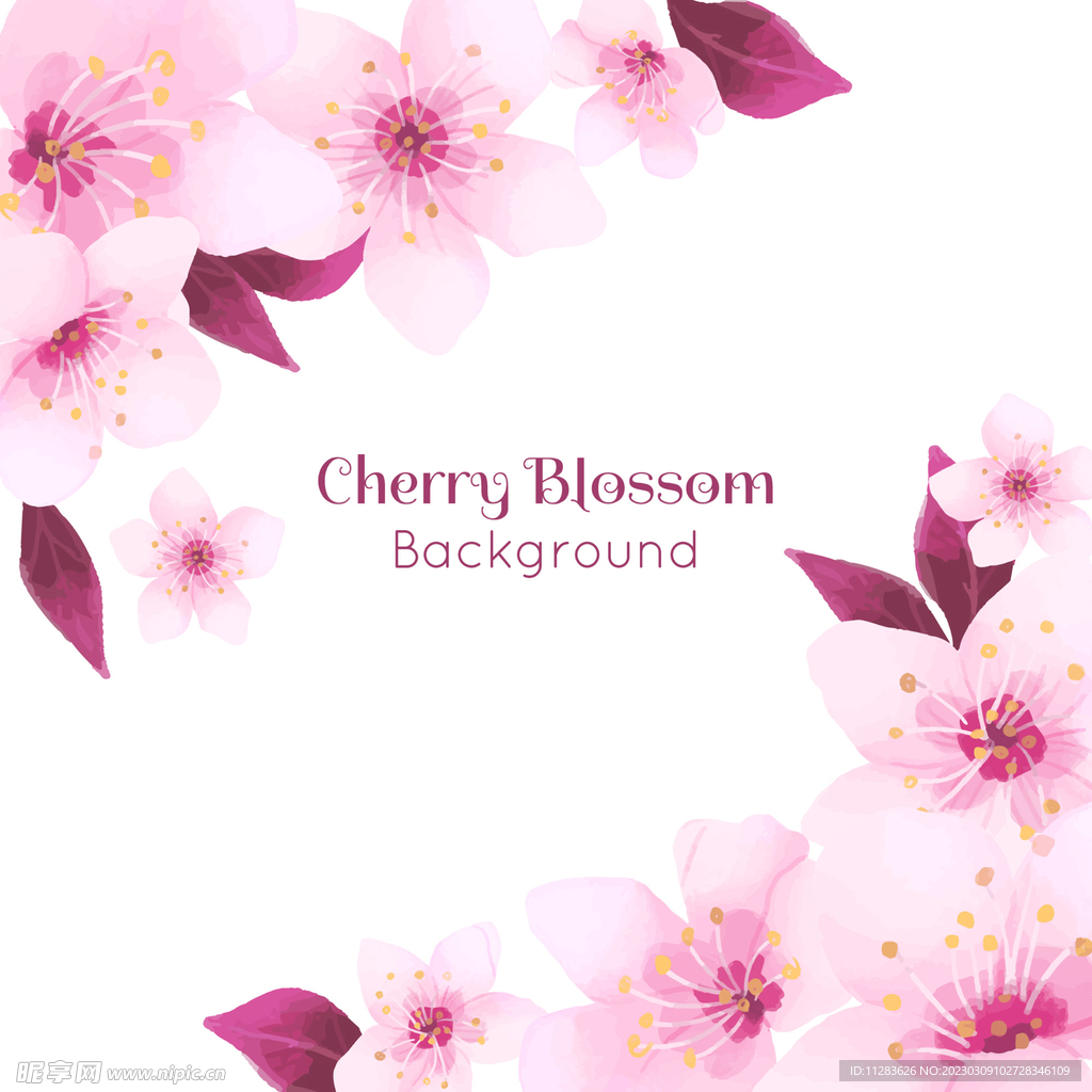 水彩唯美花朵背景