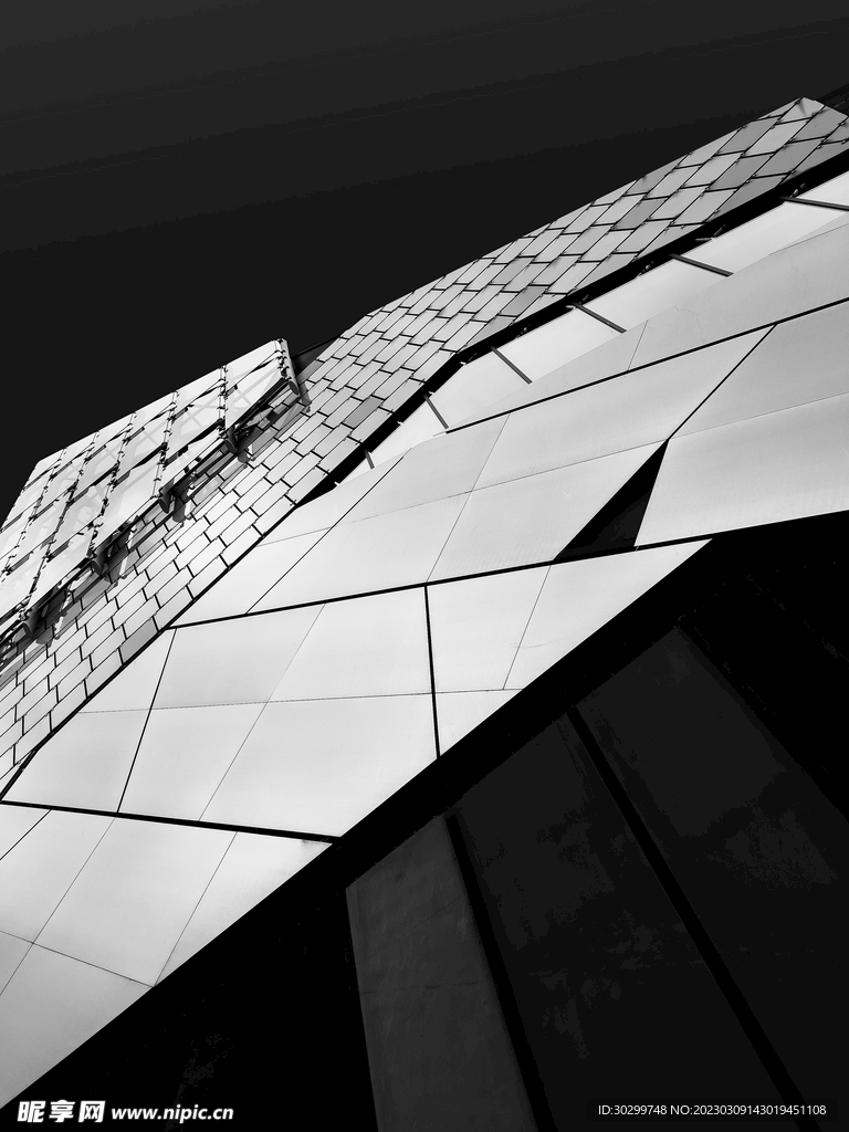 高清黑色现代建筑艺术几何