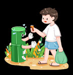 手绘垃圾桶