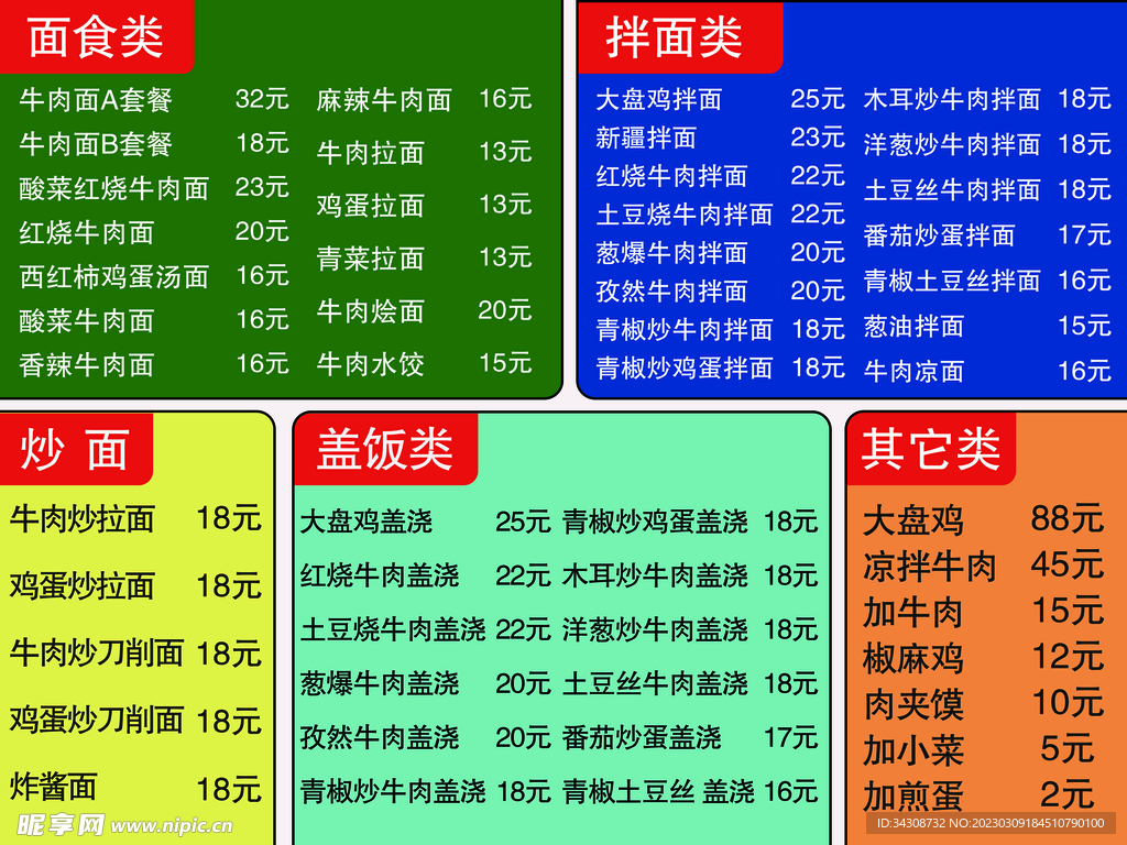 菜单灯箱