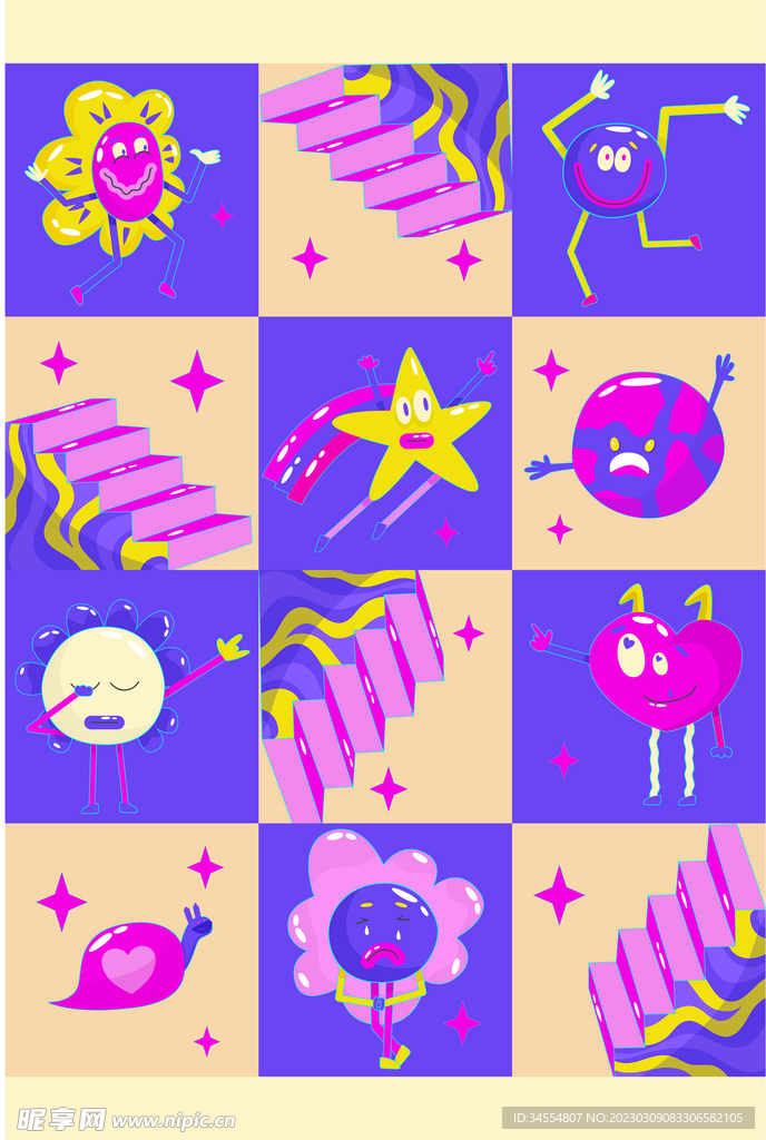 卡通几何插画