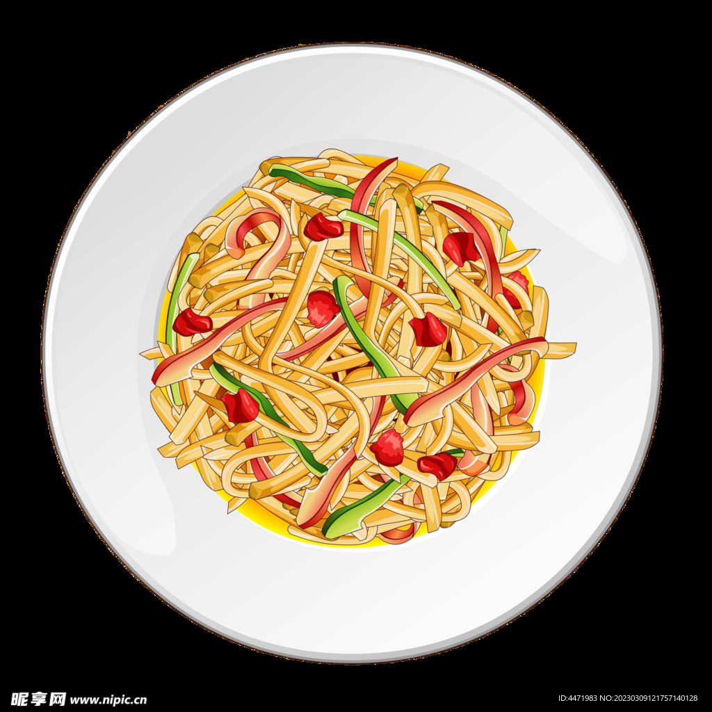 手绘土豆丝