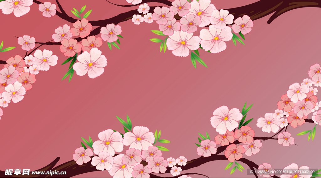 桃花插画