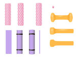 瑜伽垫 泡沫轴 矢量图 可无限
