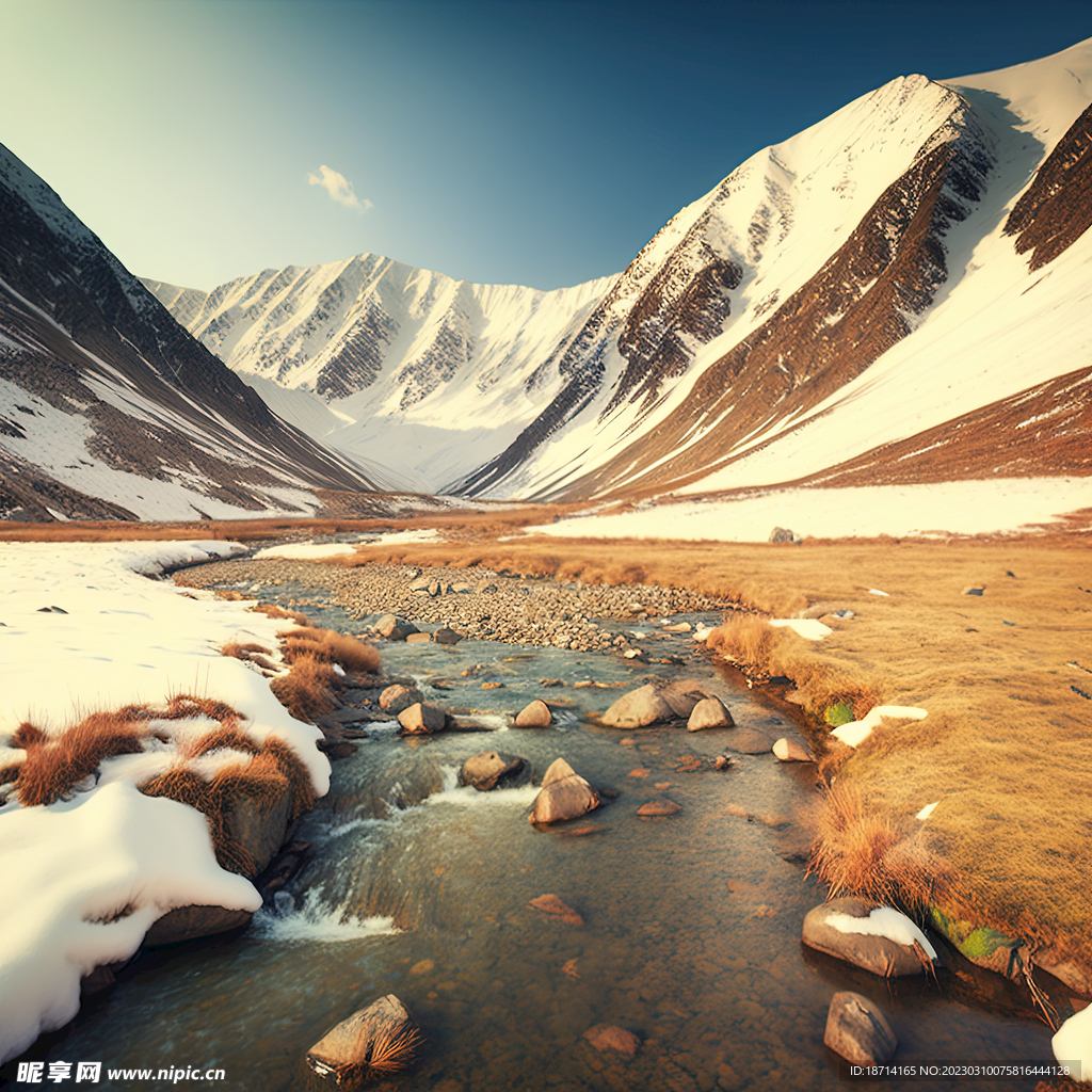 雪山河流