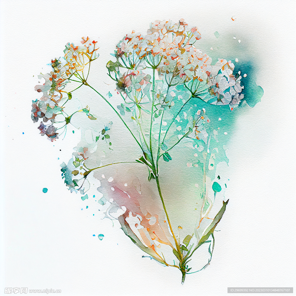 水彩花