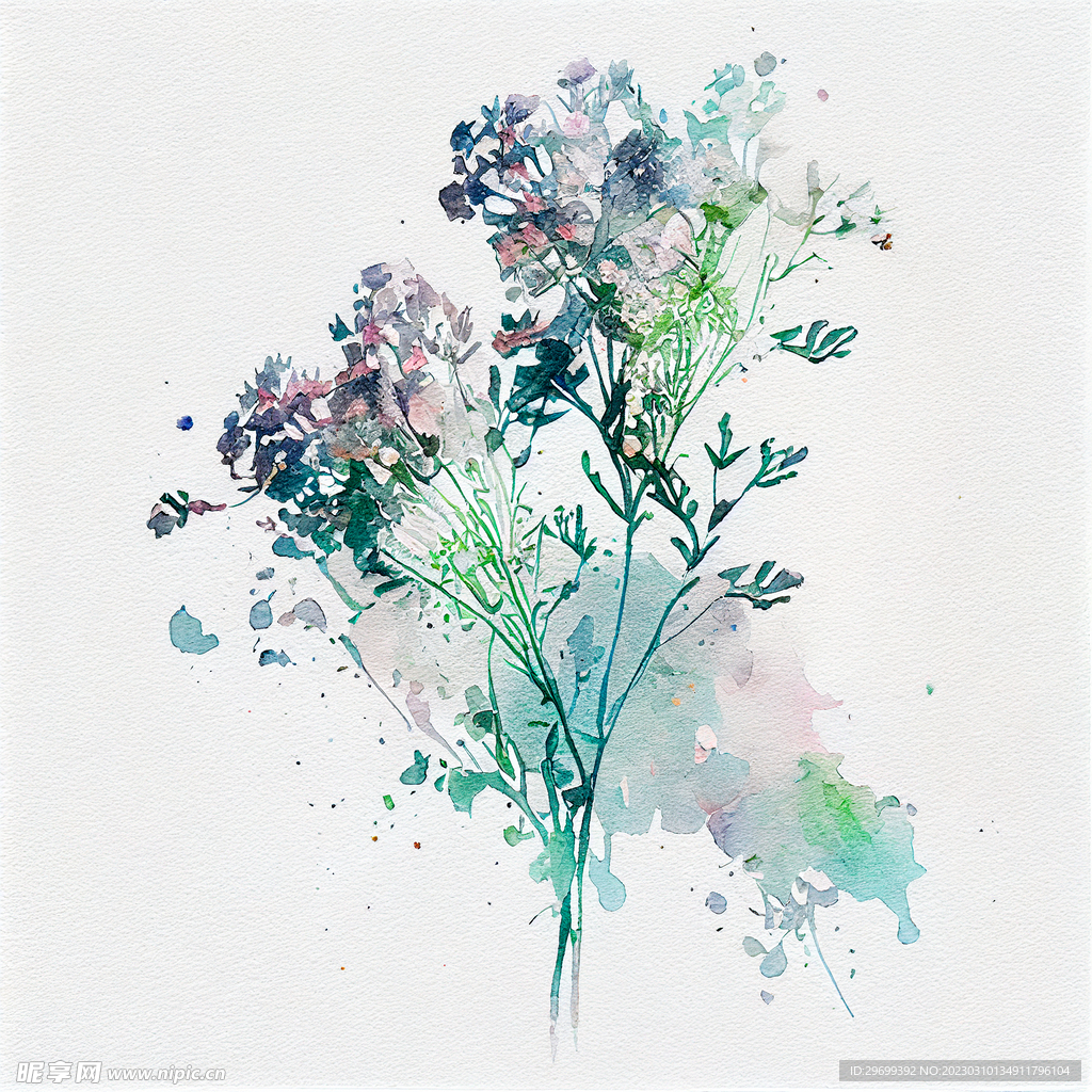 水彩花