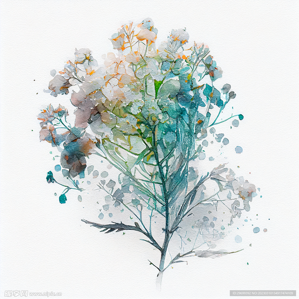 水彩花