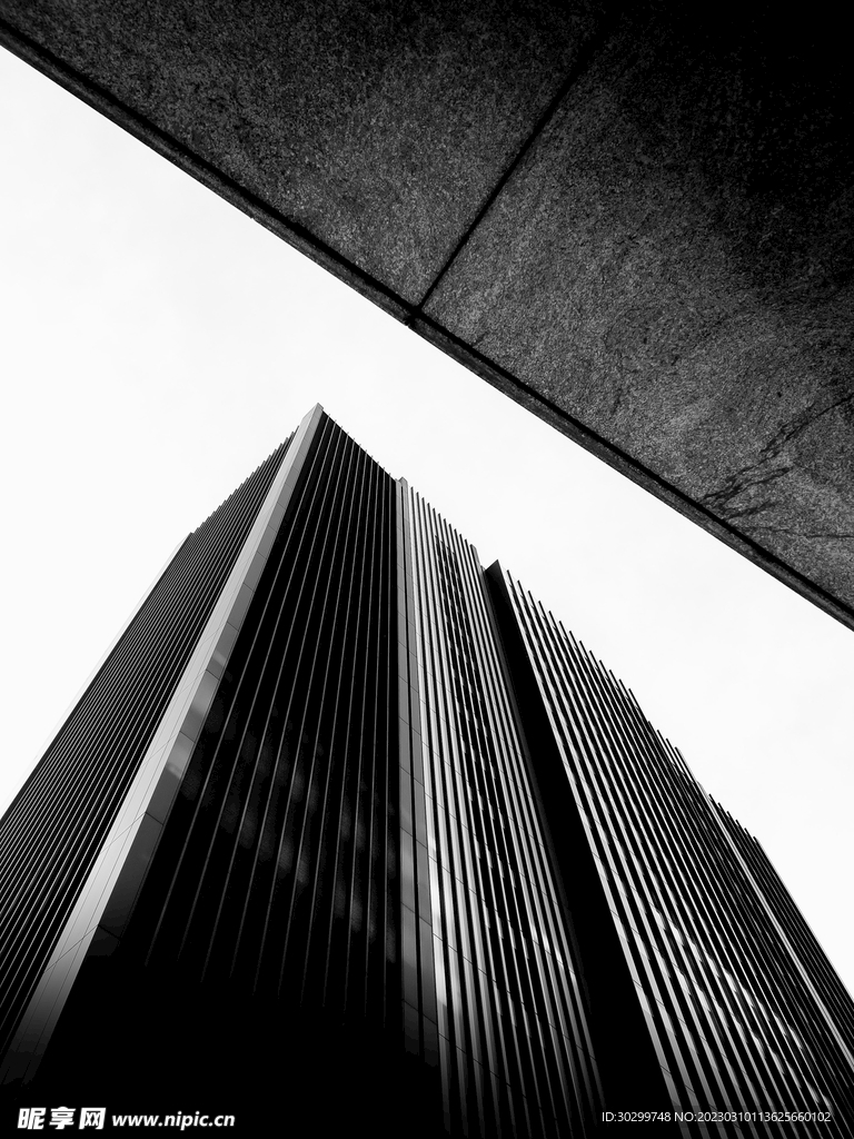 高清黑白现代建筑背景商务金融