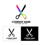 剪刀简笔画 裁剪标志logo