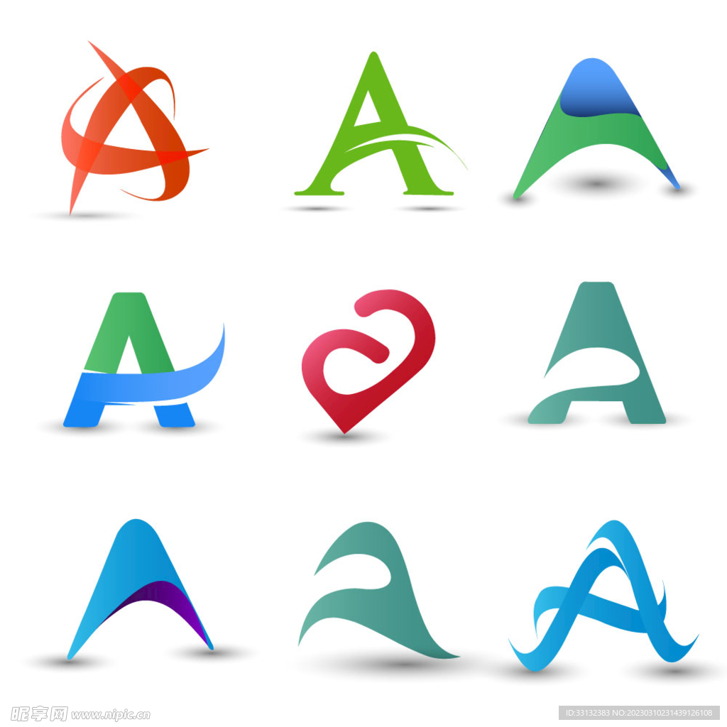 字母标 logo 标志A 