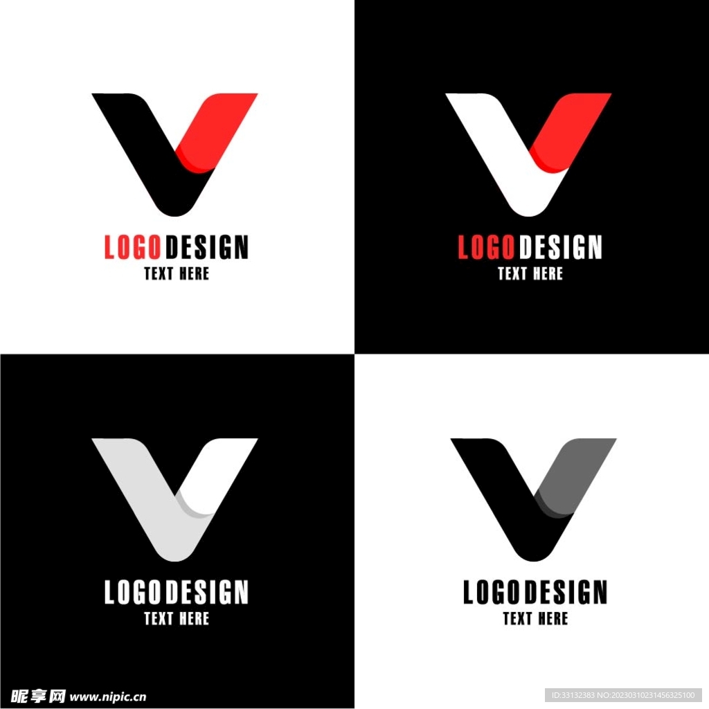 字母标 logo 标志V